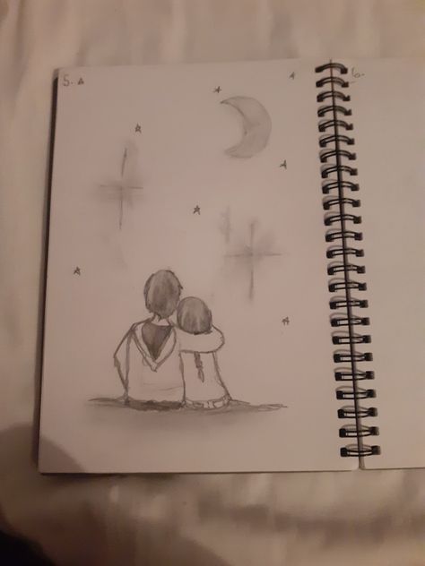 Looking At The Stars Drawing, Romantic Scenarios, Pen Art Drawings, Look At The Stars, Pen Art, Starry Sky, Drawing Ideas, Pencil Drawings, Easy Drawings