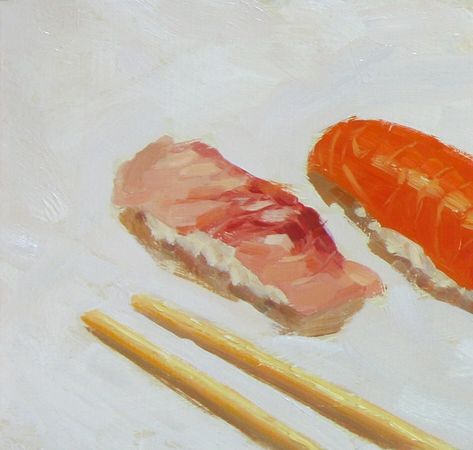 Sushi Painting Acrylic, Sushi Painting, Vincent Giarrano, Sushi Sushi, Pottery Crafts, How Many People, Art Portfolio, Many People, Painting Art