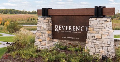 New Community: Reverence - Custom Home Builders & New Home Communities in Lakeville and Minneapolis, MN Subdivision Entrance, Monument Signage, Home Development, Property Signs, Monument Signs, City Sign, Residential Development, Entrance Sign, Sign Ideas