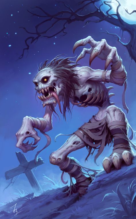 ArtStation - Ghoul, f y Ghouls Monster, Hearthstone Artwork, Warcraft Art, Cool Monsters, Monster Concept Art, Fantasy Monster, Wow Art, Creature Concept Art, Amazing Art Painting