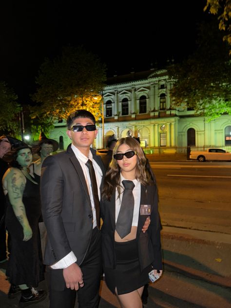 men in black halloween costume halloween ideas mib halloween inspo Men In Black Couple Halloween Costume, Men In Black Halloween Costume Couple, Mib Couple Costume, Men In Black Costume Couple, Men In Black Couples Costume, Mib Costume Women, Men In Black Costume For Women, Black Couple Halloween Costumes, Mib Costume