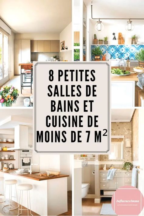 8 Très Petites Salles de Bains Et Cuisines De Moins de 7 M² A Copier Tiny Kitchen, Mini House, Little House, Home Staging, Small Kitchen, Bathroom Design, Shop House, Diy Home Decor, Bathroom Decor