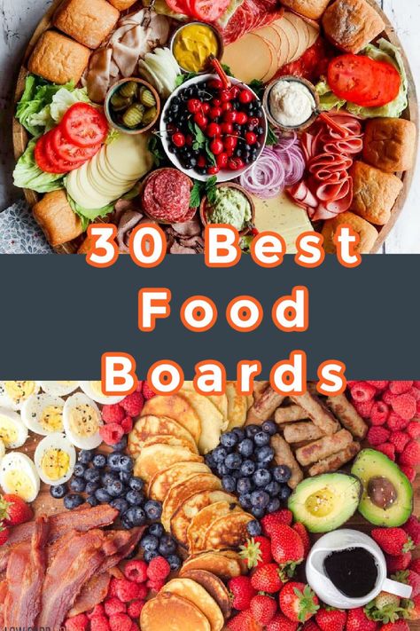 Large Food Board Ideas For Parties, Meal Boards Ideas, Large Party Charcuterie Board Ideas, Easy Graze Board, Game Night Grazing Board, Full Meal Charcuterie Board, Big Board Food, Board Ideas Food Theme, Food Board For Parties