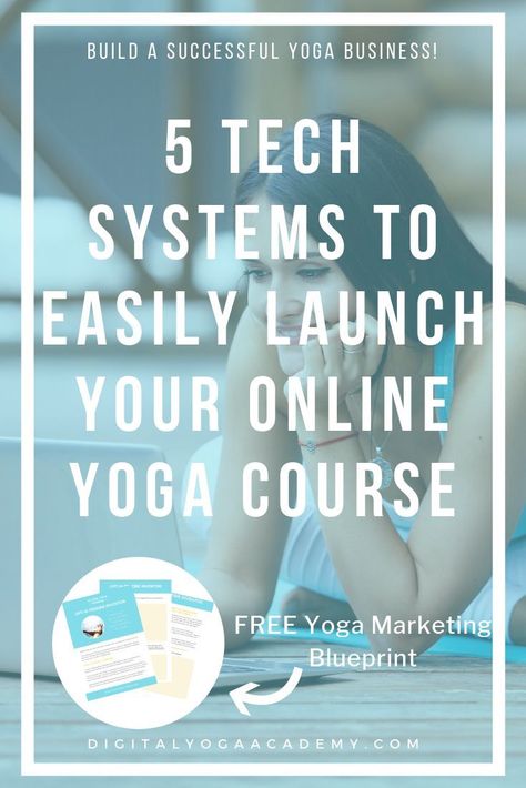 5 Tech Systems to Easily Launch Your Online Yoga Course. There is no need to feel overwhelmed when getting your yoga course online. I’m breaking down the tech platforms you need to launch a profitable online yoga course. Head over to the Digital Yoga Academy blog to read about the 5 Tech systems! You will also get FREE access to my yoga marketing blueprint! #yogateacher #yogamarketing #yogaentrepeneur #onlinebusiness #yogateachertraining Yoga Course Online, Yoga Marketing, Start Yoga, Yoga Business, Yoga Kurse, Yoga Books, How To Start Yoga, Iyengar Yoga, 200 Pounds