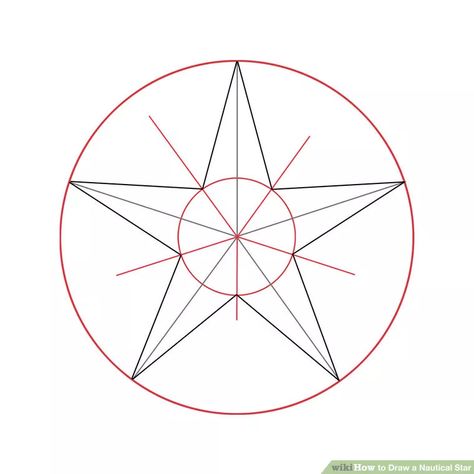 Image titled Connecting Step 4 Nautical Compass Drawing, Nautical Drawing, Celestial Navigation, Compass Drawing, Regular Polygon, Drawing Stars, Nautical Star, Barn Signs, Barn Quilt Designs