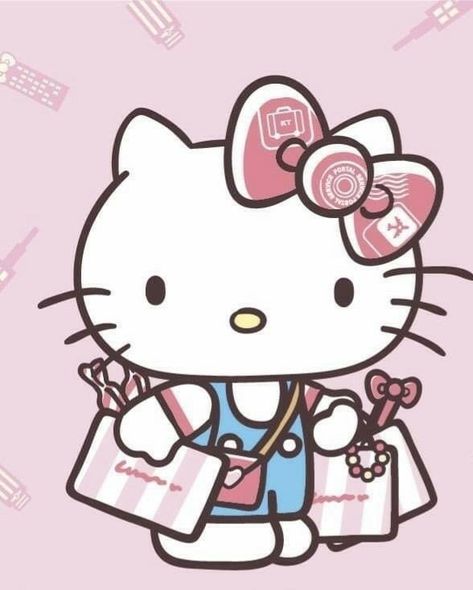 Hello Kitty Hello Kitty Shopping, Kitty Couple, Hk Wallpapers, Shopping Icon, Hello Kitty Vans, Hello Kitty Imagenes, Hello Sanrio, Kitty Pics, Bobtail Cat