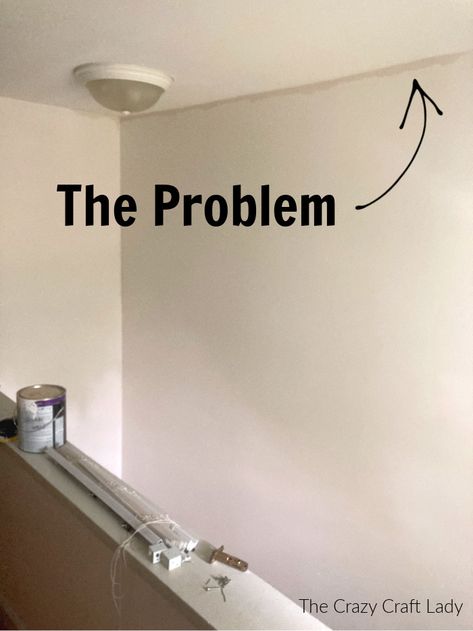 The problem - how to paint the trim on a tall wall Painting Tall Stairwell, Paint High Walls On Stairs, How To Paint Tall Walls, Painting Tall Walls On Stairs, How To Paint Tall Stairwell, How To Paint Stairwell Walls, How To Paint Tall Walls High Ceilings, How To Paint A Stairwell, Painting Stairwell Walls