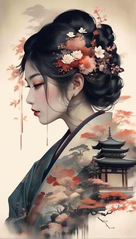 Geisha Wallpaper Iphone, Geisha Artwork Japanese Art, Geisha Wallpaper, Japanese Geisha Drawing, Geisha Painting, Geisha Portrait, Geisha Drawing, Geisha Samurai, Geisha Artwork