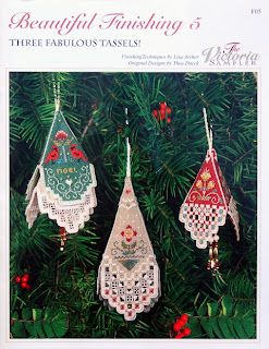 The Southpaw Stitcher: November IHSW: Tornado Warning, Power Outage and a Finish Christmas Tassels, Wedding Sampler, Tassel Ornament, Hardanger Embroidery, Types Of Embroidery, Christmas Embroidery, Christmas Cross, Embroidery Tutorials, Embroidery Techniques