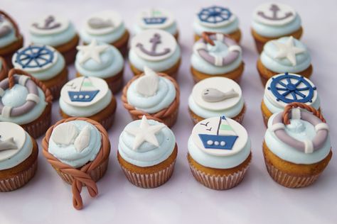 Bobber Cupcakes, Nautical Theme Cupcakes, Nautical Cupcakes, Luxury Yacht Party, Nautical Cupcake, Cowboy First Birthday, Sailor Theme, Theme Cupcakes, Baby Birthday Themes