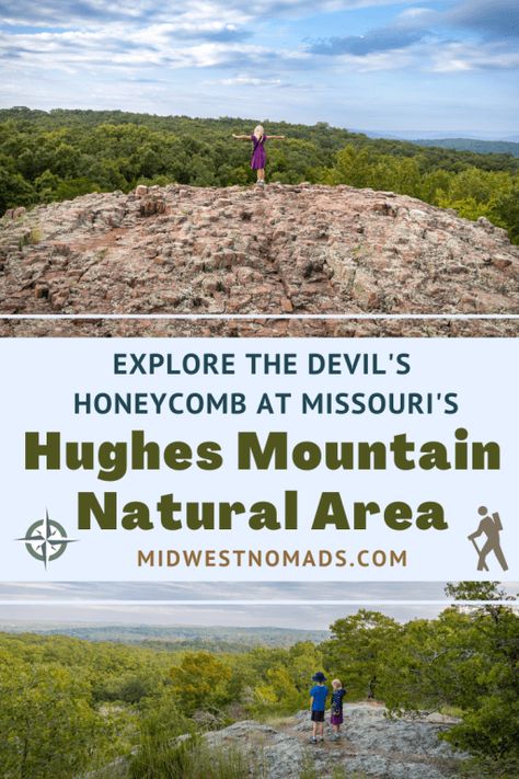 Explore the Devil's Honeycomb at Missouri's Hughes Mountain Natural Area - Midwest Nomad Family Hiking In Missouri, Missouri Hiking, Gravel Parking, Spring Hiking, Mountain Trails, Mountain Top, Family Adventure, South Dakota, Great View