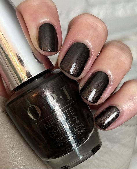 Michelle | Hot Toddy Naughty @opi (PR) This is one of my favourites from the new Winter 2023 collection, Terribly Nice 🤎 It’s described as a brown... | Instagram Brown Instagram, Winter Nail Polish, Hot Toddy, Winter Nail, 2023 Collection, Winter 2023, Mani Pedi, Winter Nails, Nail Polish