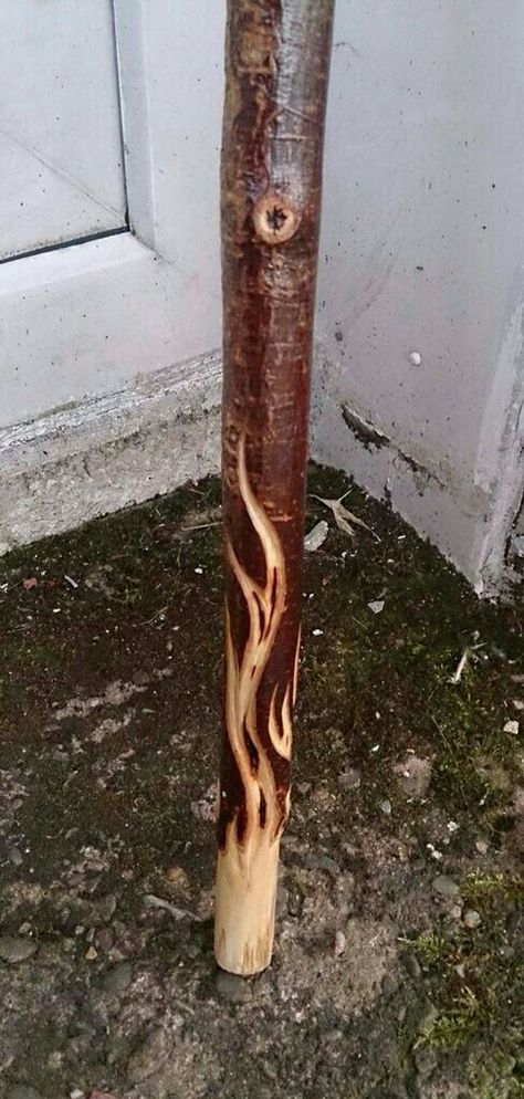 Walking Stick Designs, Stick Reference, Shaman Staff, Wood Carving Ideas, Spirit Sticks, Wizard Staff, Handmade Walking Sticks, Wooden Staff, Dremel Crafts