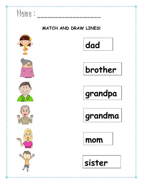 My Family online worksheet for Kindergarten. You can do the exercises online or download the worksheet as pdf. Worksheet On My Family For Kindergarten, Evs For Kindergarten, My Family Activities For Kindergarten, One And Many Worksheet For Kindergarten, My Family Kindergarten Activities, Me And My Family Activities, My Family Worksheet For Grade 1, Family English Worksheet, My Family Worksheets For Kids Preschool