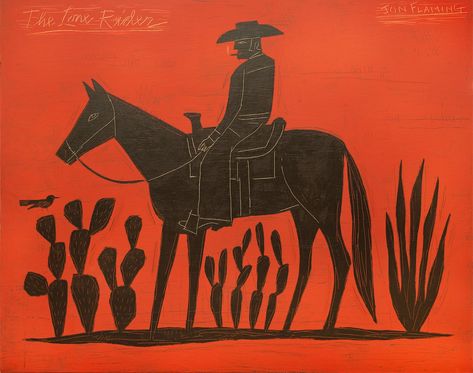 Texas Illustration, Lone Rider, Cowboy Artists, Modern Cowboy, Texas Art, Cowboy Art, Western Art, Artist Art, Graphic Design Illustration