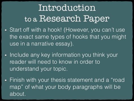 Introduction  to a Research Paper  Start off with a hook! (However, you can’t use  the exact same types of hooks that you mig... Notes Hacks, Scientific Writing, Research Paper Introduction, Writing Websites, School Libraries, Paper Writer, Paper Outline, Research Writing, Essay Prompts