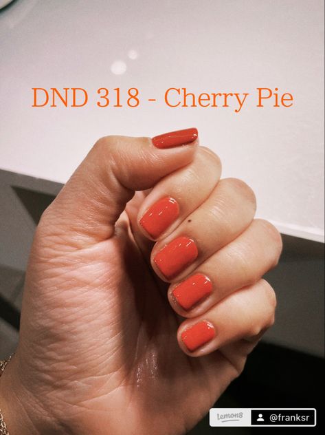 October Nails Dnd, Dnd Cherry Pie, Cherry Pie Nails, Fall Pedicure, Pedicure Colors, Cherry Pie, Fall Color, Nail Polishes, Nails Art