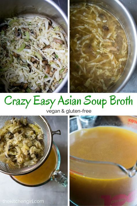 Easy Asian Soup, Asian Broth, Vegetarian Pho, Soup Ramen, Chowder Soup, Soup Broth, Veggie Stock, Easy Asian, Detox Soup