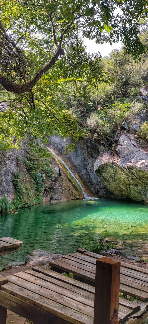 This waterfall is located near Mount Olympus in Greece. #summer #greece #thessaloniki #mountolympus Mount Olympus Greece, Greece Thessaloniki, Greece Summer, Mount Olympus, Holiday Places, Thessaloniki, Travel Inspo, Places Ive Been, Travel Destinations