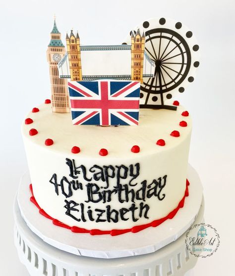 British Cake, Cake Designs For Girl, British Party, London Theme, Travel Cake, London Cake, African Traditional Wedding, 50th Birthday Cake, Cake Decorating Designs