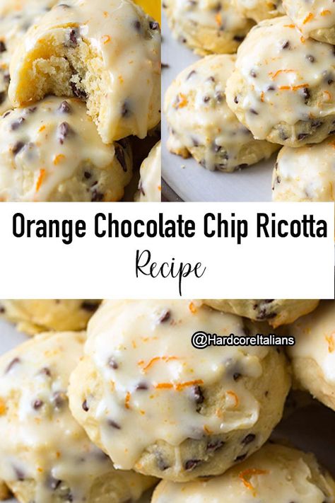 Desserts With Chocolate Chips, Dreamy Desserts, Ricotta Cookies, Cookie Decorations, Easy Chocolate Desserts, Flour Scoop, Ricotta Recipes, Navel Oranges, Orange Chocolate