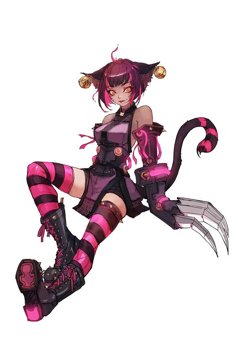 Akali League Of Legends, Guilty Gear, Cyberpunk Character, Hero Costumes, Poses References, 영감을 주는 캐릭터, Female Character Design, Character Design References, Cat Girl