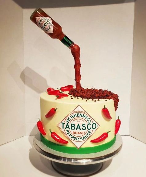 Is It Cake, Cholula Hot Sauce, It Cake, Tabasco Pepper, Bottle Cake, Hot Chili Sauce, Chili Cook Off, Tabasco Sauce, Cake Making