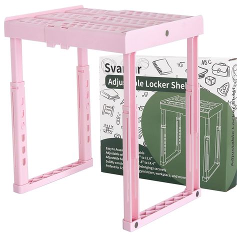 PRICES MAY VARY. ADJUSTABLE WIDTH & HEIGHT LOCKER SHELF：The expandable locker shelves have adjustable width from 7.9" to 12.6", an adjustable height from 10 .8" to 14.4", and a Shelf depth is 9.5". The locker shelf will be a perfect fit for your locker. EASY TO ASSEMBLE & STACKABLE SHELF FOR LOCKER：Svatur locker organizer folding shelf can be assembled easily without tools by keeping all the parts together in seconds, and feel free to adjust the shelf to the desired width and height, the assembl Locker Essentials, Locker Shelf, Locker Organizer, Locker Shelves, Locker Organization, Stackable Shelves, Locker Mirror, Office Lockers, Locker Accessories