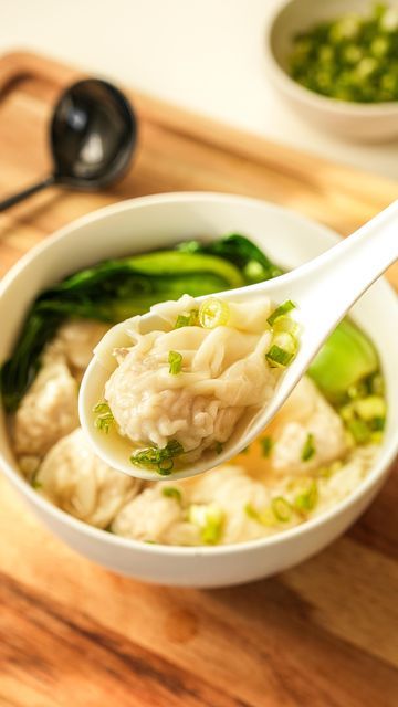 Christian Ou on Instagram: "Comment RECIPE for the full recipe. Wonton Soup is a comforting and flavorful dish that’s easier to make at home than you might think. It is so simple and only takes less than 15 minutes. With savory wontons cooked in aromatic broth, it’s the perfect dish for cold days or when you’re craving something warm and satisfying. Check out my blog for different type of wontons fillings and folding methods!" How To Make Wontons, Crispy Honey Chicken, Wonton Soup Recipe, Wonton Recipes, Dumplings For Soup, Fried Shallots, Crispy Fried Chicken, Spicy Pork, Wontons