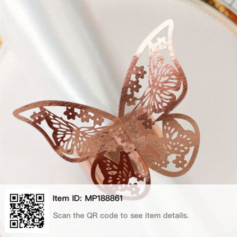 Butterfly Napkin Rings, Paper Napkin Rings, Tie Up Curtains, Gold Napkin Rings, Napkin Rings Wedding, Gold Napkins, Decoration Restaurant, Tabletop Accessories, Butterfly Decorations