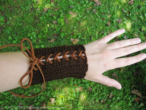 Crocheted Elven Costume Bracers - Made to Order - Any Color Elven Bracers, Guard Armor, Fantasy Crafts, Elven Costume, Fair Costume, Crochet Costumes, Crochet Fairy, Crocheting Ideas, Knit Ideas