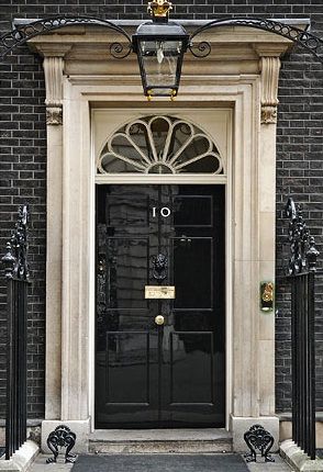 #10 Downing St. /London, England - iconic doorway of the residence and office of the British Prime Minister                                                                                                                                                     More 10 Downing Street, Dark Doors, Black Front Doors, Downing Street, London Attractions, Livingstone, Black Door, Casa Exterior, Front Entrances