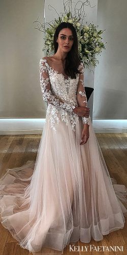 Designer Highlight: Kelly Faetanini Wedding Dresses ★ See more: https://www.weddingforward.com/kelly-faetanini-wedding-dresses Ombre Ball Gown, Horsehair Hem, Kelly Faetanini, Blush Pink Wedding Dress, Weddings Idea, Wedding Dresses Images, Western Wedding Dresses, Wedding Dresses Blush, Sleeved Wedding