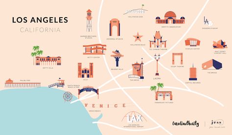 Los Angeles Tourist Map, Los Angeles Tourist Attractions, Los Angeles Sightseeing, Los Angeles Map, Tourist Map, Los Angles, Usa Map, Road Trip Usa, Travel Bucket List