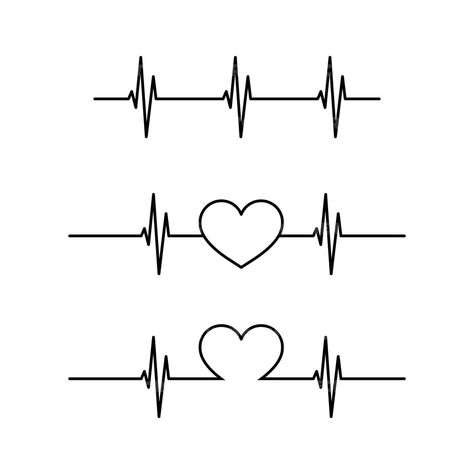 Pulse Tattoo Design, Pulse Tattoo Heartbeat, Tatuaje Ekg, Pulse Tattoo, Unique Infinity Tattoo, Boarders Designs For Projects, Heartbeat Tattoo, Silhouette Cameo Tutorials, Bff Tattoos