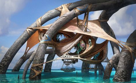 ArtStation - Marui Architecture Exploration Dylan Cole, Fan Art Avatar, Blue Avatar, Avatar James Cameron, Avatar Picture, Water House, Avatar Fan Art, Avatar 2, Pandora Avatar