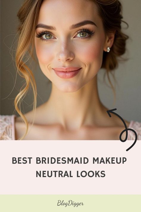 Best Bridesmaid Makeup Neutral Looks Bridal Makeup For Tan Skin Tones, Bridesmaid Makeup Neutral, Neutral Bridesmaid Makeup, Bridesmaid Makeup Ideas, Elegant Bridesmaid Dresses Long, Natural Bridesmaid Makeup, Glam Bridesmaid, Makeup Neutral, Neutral Makeup Look