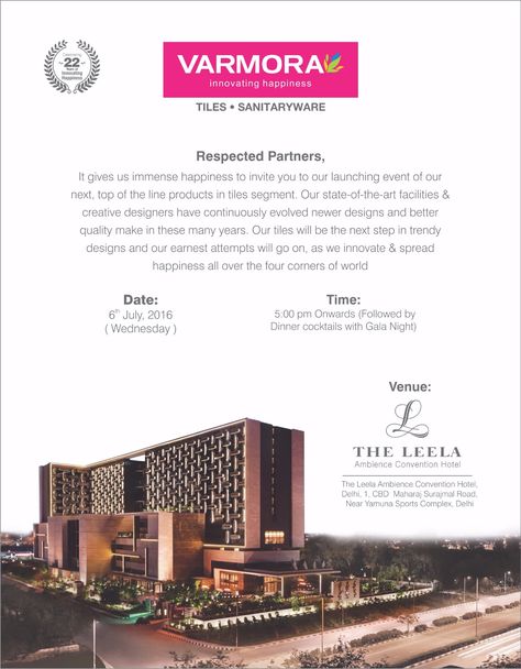 We invite our partners to next product launching event @ The Leela Ambience Convention Hotel, Delhi Product Launching, Launching Event, Resume Design Template, Resume Design, Event Invitation, Design Template, Creative Design, Product Launch, Real Estate