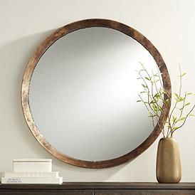 Uttermost Tortin Jagged Edge 34" Round Wall Mirror Round Vanity, Industrial Mirrors, Large Round Mirror, Jagged Edge, Decorative Wall Mirror, Vanity Wall Mirror, Mirror Design Wall, Mirrors For Sale, Round Wall Mirror