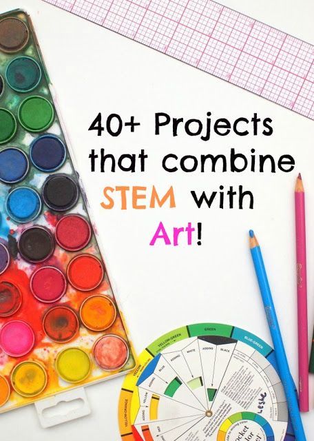 40+ Projects that combine STEM with Art- Great resource for art teachers and crafty folks who want to encourage STEM learning too! Simple Art Projects For Kids, Steam Kindergarten, Simple Art Projects, Stripey Socks, Engineering Challenges, Robotics Club, Steam Lessons, Steam Art, Steam Ideas