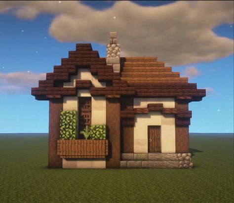 Small House Designs Minecraft, Medieval Minecraft Houses Easy, Small Houses Minecraft Ideas, Custom Minecraft Village House, Small Beginner Minecraft House, Simple But Cute Minecraft Houses, M8necraft House Ideas, Cute Small Mc House, Tiny Minecraft House Ideas