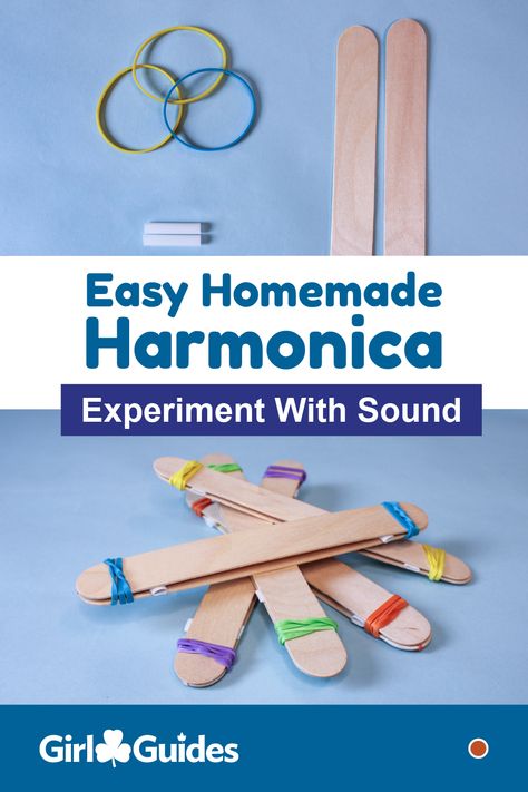 Create some vibrations! Kids will craft a DIY harmonica to experiment with vibrations and sound. Sound Experiments For Kids, Diy Harmonica, Sound Experiments, 5 Senses Activities, Senses Activities, Sound Energy, Girl Scout Badges, Kids Camp, Girl Guide