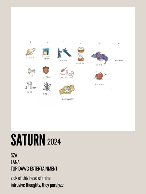 minimal aesthetic polaroid song poster for saturn by sza from lana Saturn Poster Sza, Sza Songs, Sza Poster, Pictures To Print, Aesthetic Polaroid, Song Posters, Posters Minimalist, Film Posters Minimalist, Minimalist Posters