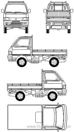 Daihatsu Hijet Pick-up Daihatsu Hijet Pickup, Mobil Pick Up, Truck Blueprint, Car Blueprint, Kei Truck, Daihatsu Hijet, Paper Model Car, Mitsubishi Canter, Truck Frames