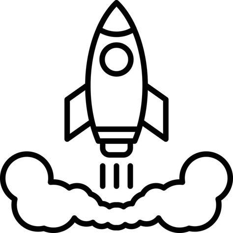 Rocket Outline, Rocket, Vector Art, Vector Free, Royalty Free, For Free, Clip Art