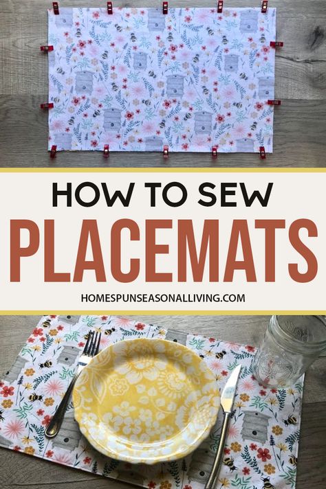 Sew Placemats, Simple Placemats, Syprosjekter For Nybegynnere, Learning How To Sew, Easy Placemats, Placemats Christmas, Diy Placemats, Seasonal Living, Sewing Machine Projects