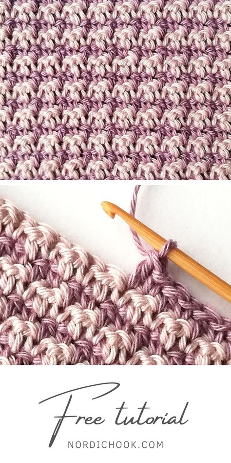 The houndstooth stitch - Nordic Hook - Free crochet tutorial Houndstooth Crochet, Crochet Stitch Tutorial, Crochet 101, Crochet Stitches Guide, Crochet Stitches For Blankets, Crochet Stitches Free, Stitch Tutorial, Manta Crochet, Crochet Stitches For Beginners