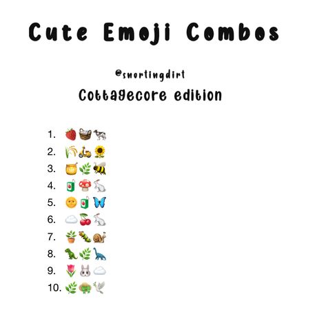 Emoji Combos Forest Emoji Combo, Cottagecore Instagram Captions, Cottagecore Emoji Combos, Sea Emoji Combos, Cottagecore Captions, Cottagecore Emoji, Texting Aesthetic, Cute Emoji Combos, Emojis Combinations