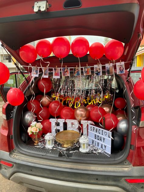 #cardecor #surprise Car Decor Ideas For Birthday, Surprise Car Decorations, Car Birthday Surprise For Boyfriend, Car Anniversary Ideas, Surprise Girlfriend Birthday, Car Trunk Valentines Surprise, Birthday Surprise For Father, Birthday Car Surprises, Birthday Car Decorations Ideas