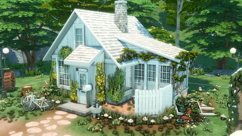 Sims 4 Ideas, Sims 4 House Ideas, Sims 4 Interior, Cottagecore Interior, Cottagecore Farm, Sims 4 Cottage, Cottagecore House, Sims 4 House, Tiny House Cottage